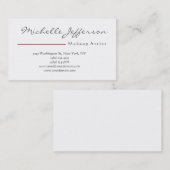 Makeup Artist Script Black White Red Visitekaartje (Voorkant / Achterkant)