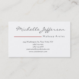 Makeup Artist Script Black White Red Visitekaartje