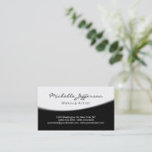 Makeup Artist Script Black White Visitekaartje (Staand voorkant)