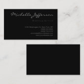 Makeup Artist Script Grey Black Visitekaartje (Voorkant / Achterkant)