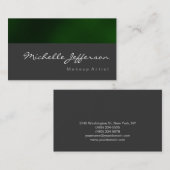 Makeup Artist Script Grey Green Visitekaartje (Voorkant / Achterkant)