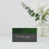 Makeup Artist Script Grey Green Visitekaartje (Staand voorkant)