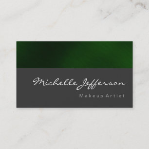 Makeup Artist Script Grey Green Visitekaartje