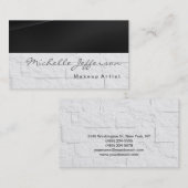 Makeup Artist Script Grey Wall Brick Visitekaartje (Voorkant / Achterkant)