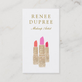 Makeup Artist Sequin Lipstick Logo Visitekaartje