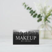 Makeup Artist Silver Drijft Trendy Black Glitter Visitekaartje (Staand voorkant)