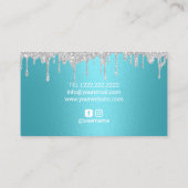 Makeup Artist Silver druist Turquoise Lips Salon Visitekaartje (Achterkant)