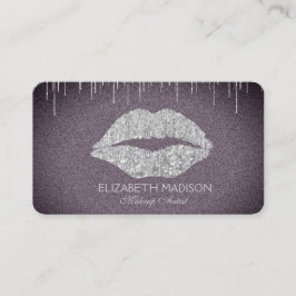 Makeup Artist Silver Glitter Licht voor Paars Visitekaartje