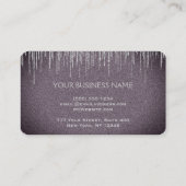 Makeup Artist Silver Glitter Licht voor Paars Visitekaartje (Achterkant)