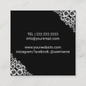 Makeup Artist Silver Glitter Lips Modern Salon Vierkante Visitekaartje (Achterkant)