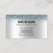 Makeup Artist Silver Glitter + Peacock Pareltjes Visitekaartje (Achterkant)