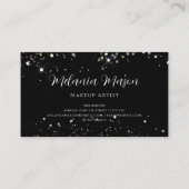 Makeup Artist Sparkly Holographic Glitter Black Visitekaartje (Achterkant)