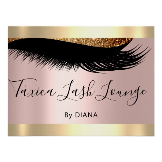 Makeup Artist Studio Eyelashes Uitbreiding Roze Perfect Poster (Voorkant)