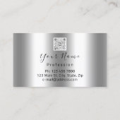 Makeup Artist Studio Silver Lip Logo QR Code Logo Visitekaartje (Achterkant)