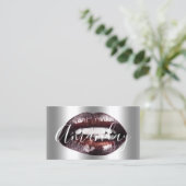 Makeup Artist Studio Silver Lip Logo QR Code Logo Visitekaartje (Staand voorkant)