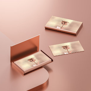 Makeup Artist Stylist Copper Roos Gold Pink Blush Visitekaartje