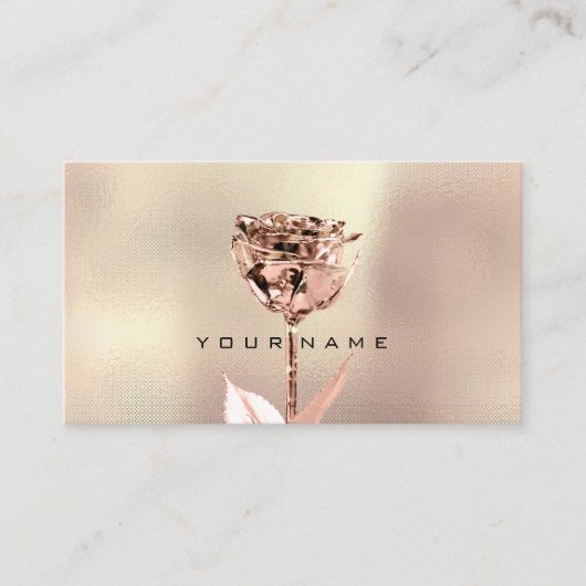 Makeup Artist Stylist Copper Roos Gold Pink QRCODE Visitekaartje (Voorkant)