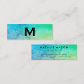Makeup Artist Texture Waterverf Monogram Mini Visitekaartje (Voorkant / Achterkant)