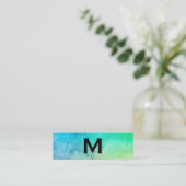 Makeup Artist Texture Waterverf Monogram Mini Visitekaartje (Staand voorkant)