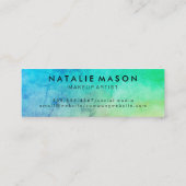 Makeup Artist Texture Waterverf Monogram Mini Visitekaartje (Achterkant)