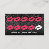 Makeup Artist Trendy Black Glitter Loyalty Punch (Voorkant)