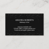Makeup Artist Trendy Black Glitter Red Lips Salon Visitekaartje (Achterkant)