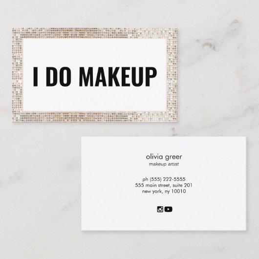 Makeup Artist Trendy Glam Visitekaartje (Voorkant / Achterkant)