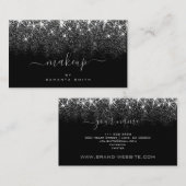 Makeup Artist Trendy Luminous Silver Glitter Stars Visitekaartje (Voorkant / Achterkant)