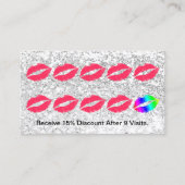 Makeup Artist Trendy Silver Sequins Loyalty Punch (Voorkant)