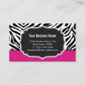Makeup Artist - Trendy Zebra Print Hot Pink Visitekaartje (Achterkant)