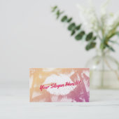 Makeup Artist Tropical Palm Trees Chic Lips Salon Visitekaartje (Staand voorkant)
