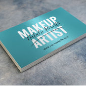 Makeup Artist Turquoise Bold Typography Signature Visitekaartje