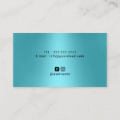 Makeup Artist Turquoise Bold Typography Signature Visitekaartje (Achterkant)