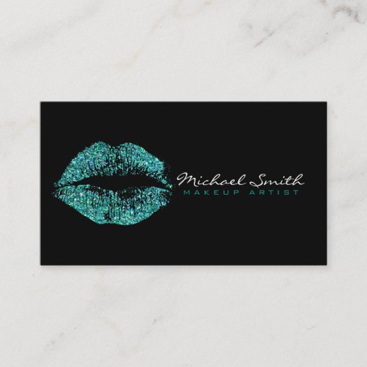 Makeup Artist Turquoise Lips #2 Visitekaartje (Voorkant)