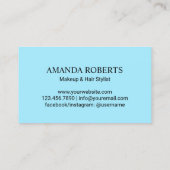 Makeup Artist Turquoise Lips Print Salon Visitekaartje (Achterkant)