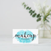 Makeup Artist Turquoise Lips Print Salon Visitekaartje (Staand voorkant)