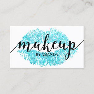 Makeup Artist Turquoise Lips Print Salon Visitekaartje
