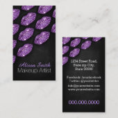 Makeup Artist / Violet Diamonds Sparkle Lips Visitekaartje (Voorkant / Achterkant)