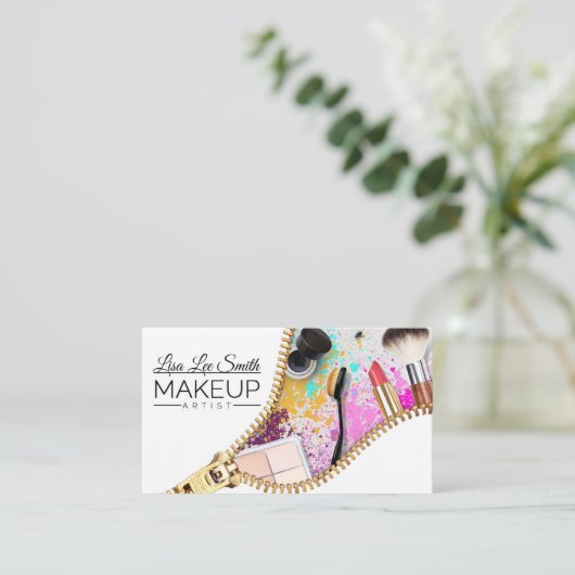 Makeup Artist Visitekaartje (Staand voorkant)