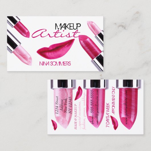 Makeup Artist Visitekaartje (Voorkant / Achterkant)