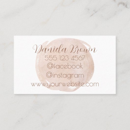 Makeup Artist Visitekaartje (Achterkant)