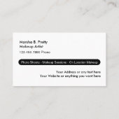 Makeup Artist Visitekaartje (Achterkant)