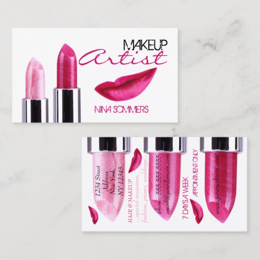 Makeup Artist Visitekaartje (Voorkant / Achterkant)
