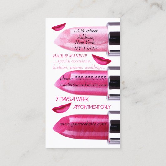 Makeup Artist Visitekaartje (Achterkant)