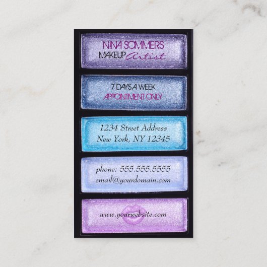 Makeup Artist Visitekaartje (Achterkant)