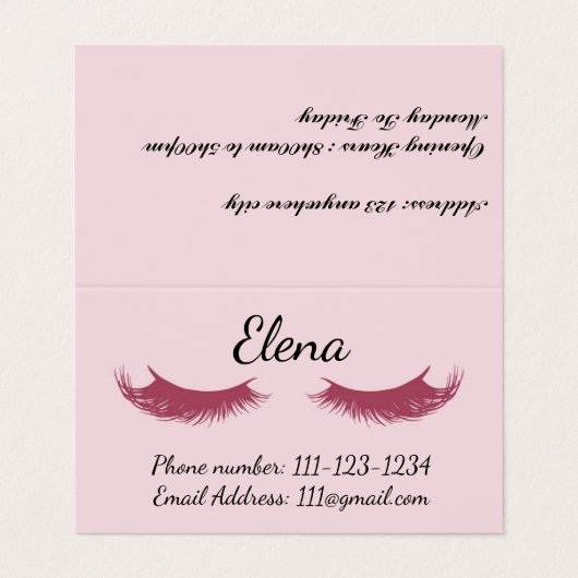 Makeup Artist visitekaartje (Buitenkant ongevouwen)
