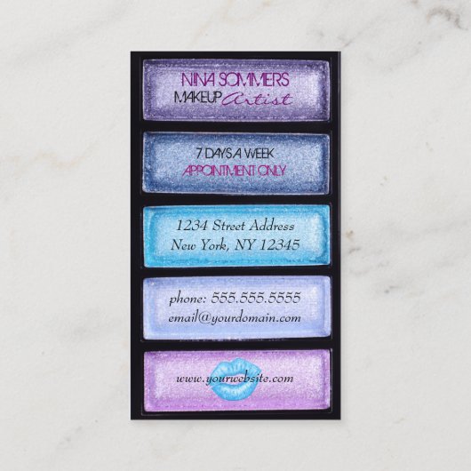 Makeup Artist Visitekaartje (Achterkant)