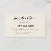 Makeup Artist Visitekaartje (Achterkant)