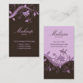 Makeup Artist Visitekaartje Blokkeren Paars Brown (Voorkant / Achterkant)