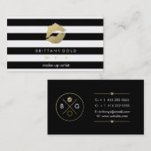 Makeup Artist Visitekaartje - Chic Gold en Black (Voorkant / Achterkant)